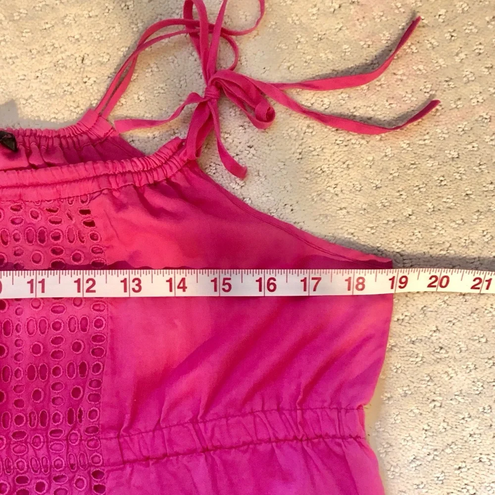 J Crew pink cotton eyelet summer mini dress